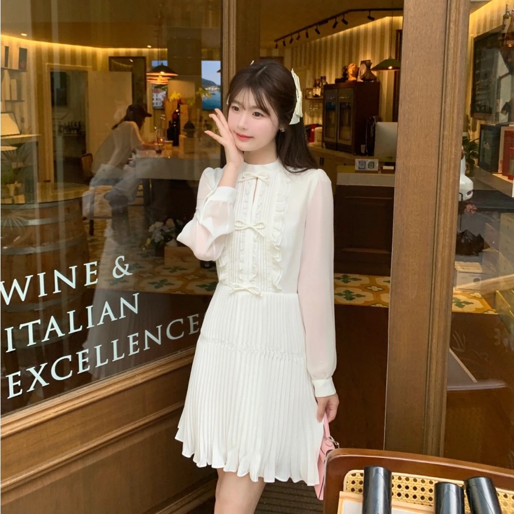 Self Portrait ruffled-bib flare mini dress - Picture 2 of 9